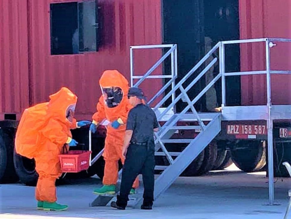 HMN - EFD trains with National Guard on HAZMAT operations