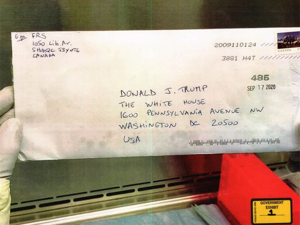 HMN - First look at poison letter to Trump: Return address on ricin envelope leads right to Quebec apartment