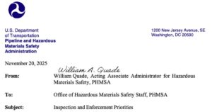 DOT Lays Out New Hazmat Inspection Priorities