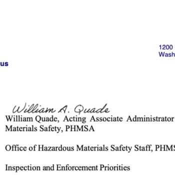 DOT Lays Out New Hazmat Inspection Priorities